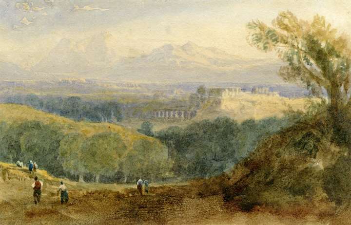 A classical landscape with a capriccio view of the Acropolis